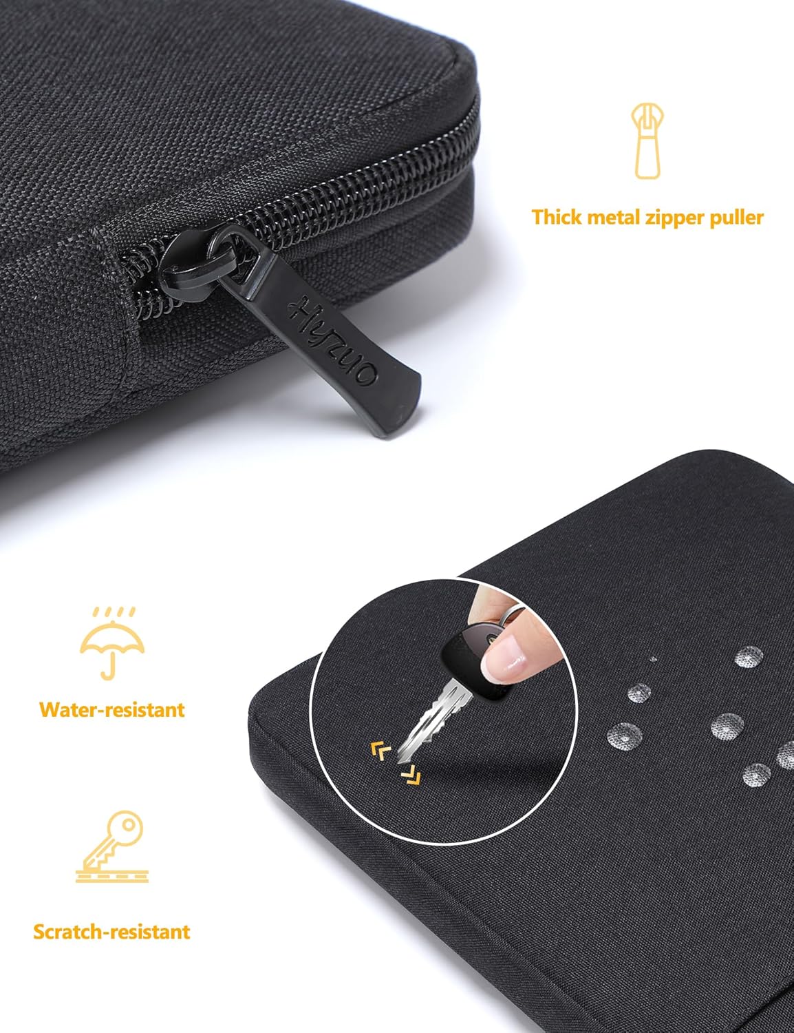 HYZUO 17-17.3 Inch Laptop Sleeve Bag Set for 17" 17.3" HP/Lenovo/Dell/ASUS/Acer/LG/Toshiba/MSI Gaming Laptop/Razer Blade 17/18, Notebook Protective Case for Men Women, Black