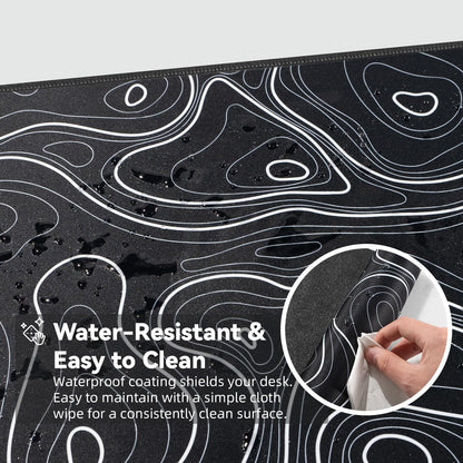 Reniteco Waterproof Large Gaming Mouse Pad with Durable Stitched Edges, Non-Slip Rubber Base, Grainy Jacquard Mouse Mat Desk Pad for Home Office Gaming, 31.5''x11.8''x0.12'', Matte Beige