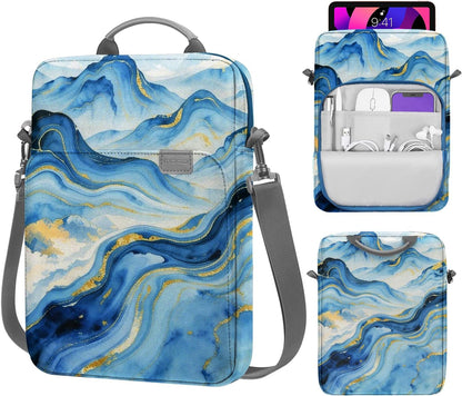 MoKo 13 Inch Tablet Sleeve Bag, Fits with 13 Inch New iPad Pro M5 & Air M4/M3, iPad Pro 12.9 M2&M1,Surface Laptop Go 12.4,Galaxy Tab S8+/S9+ 12.4,Handle Carrying Case with Shoulder Strap,Black &Gray