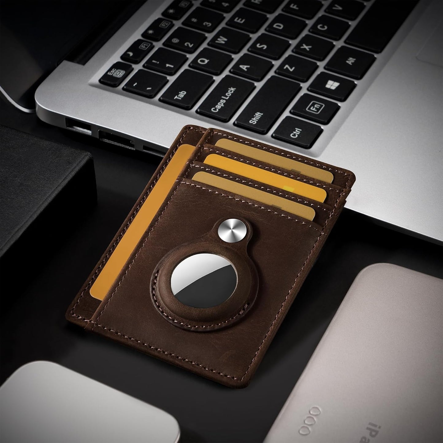 Slim Minimalist Front Pocket Air Tag Wallet, RFID Blocking Card Holder Wallet with Airtag Holder