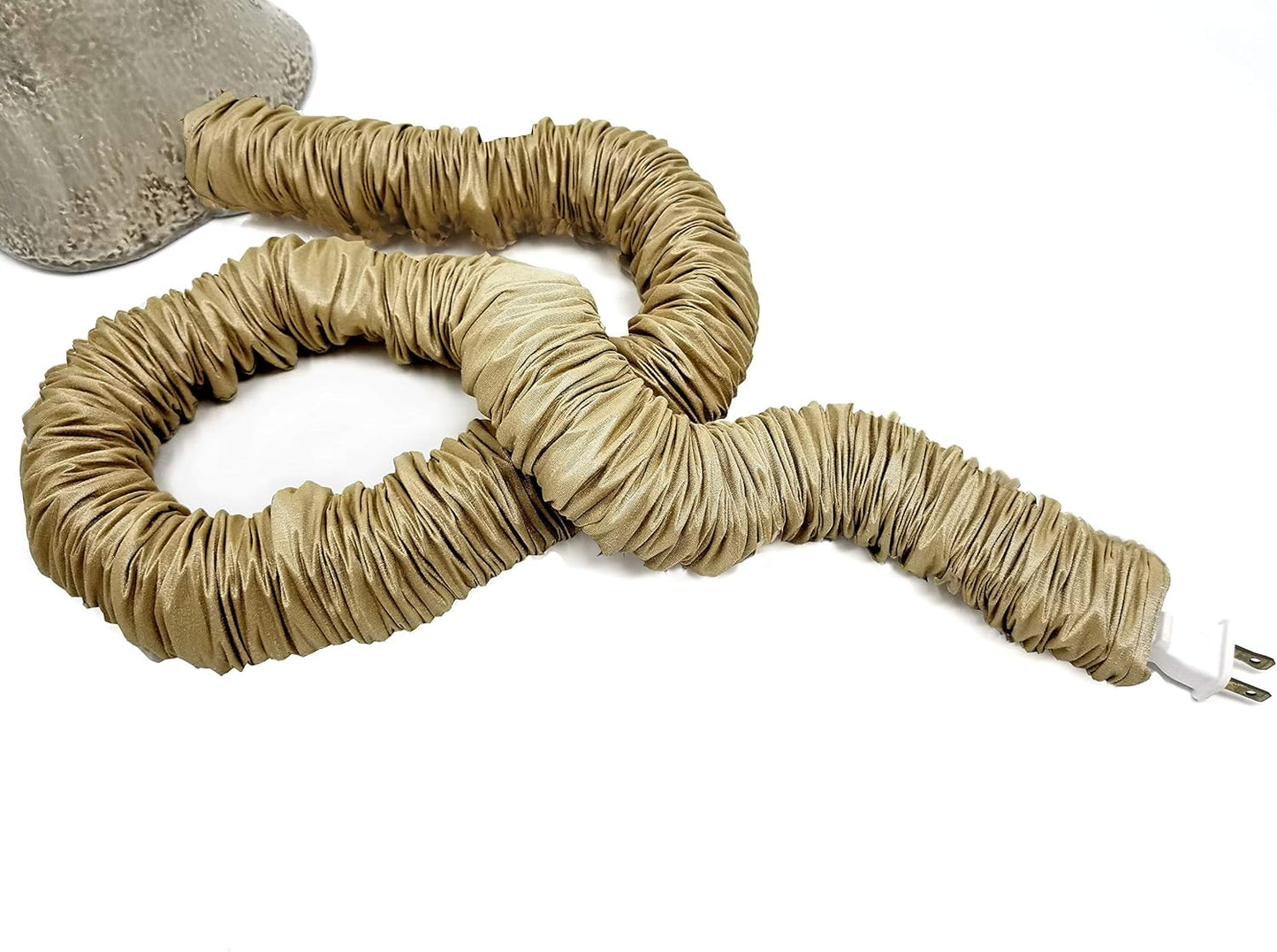 Cream COVEREase Lamp Cord Cover 9 ft Faux Silk Fabric Cover - Cable Sleeve, Wire Cover, Cord Hider for Cable Management for Electrical Lighting Fixtures. (1 PK)