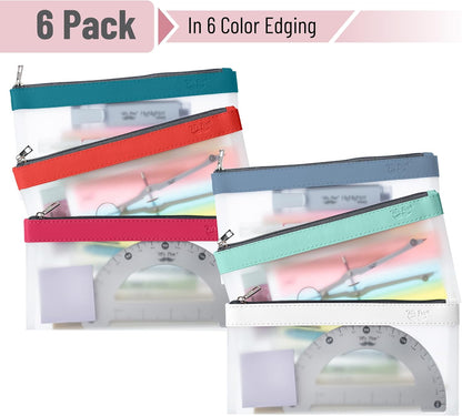 Mr. Pen- Clear Pencil Pouch, 8.50"x4.25", 3 Pack, Durable TPU Material, Medium Water-Resistant Pencil Bags with Smooth Zipper, Multipurpose Clear Pouch for Stationery, School, Office, Travel Supplies