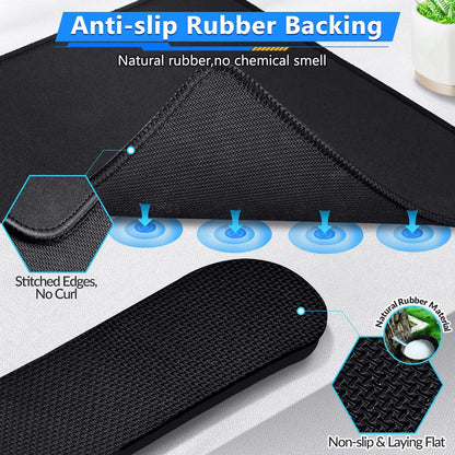 Gimars Upgrade Enlarge Silky and Superfine Fabric Gel Memory Foam Keyboard Wrist Rest Set, Ergonomic Keyboard Mouse Wrist Support for Typing Pain Relief, Comfort for Office, Gaming, Computer, Black