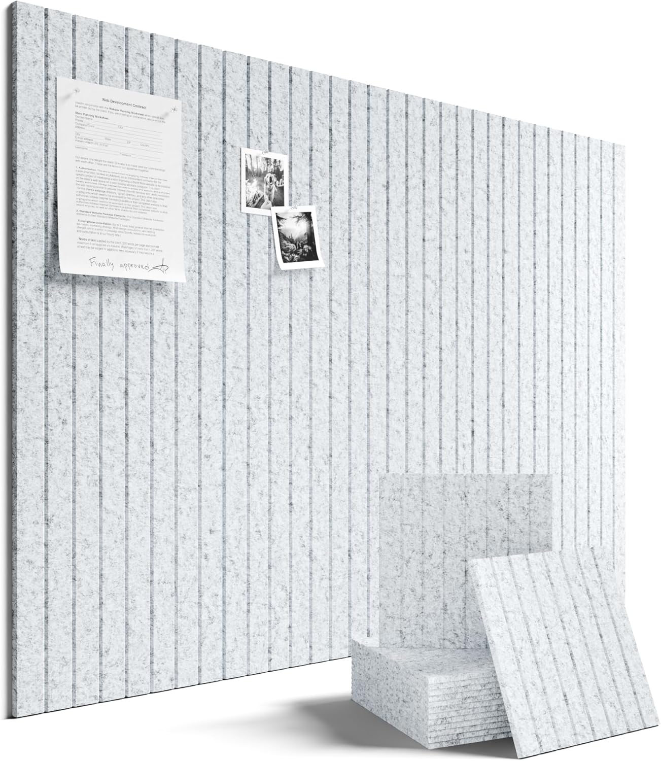 Fluxynara Large Felt Bulletin Board 48" x 36" Cork Board Alternative-12 Pack with 70 Safe Removable Adhesive Tabs, Cork Boards for Walls Cork Board for Home Office Classroom Pin Board (Oatmeal)