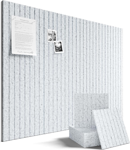 Fluxynara Large Felt Bulletin Board 48" x 36" Cork Board Alternative-12 Pack with 70 Safe Removable Adhesive Tabs, Cork Boards for Walls Cork Board for Home Office Classroom Pin Board (Oatmeal)