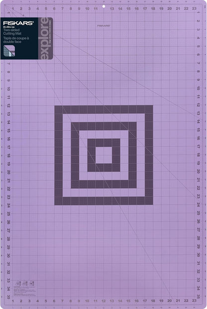 Fiskars Self Healing Cutting Mat with Grid for Sewing, Quilting, and Crafts - 18" x 24 Grid Lilac/Mountain Haze