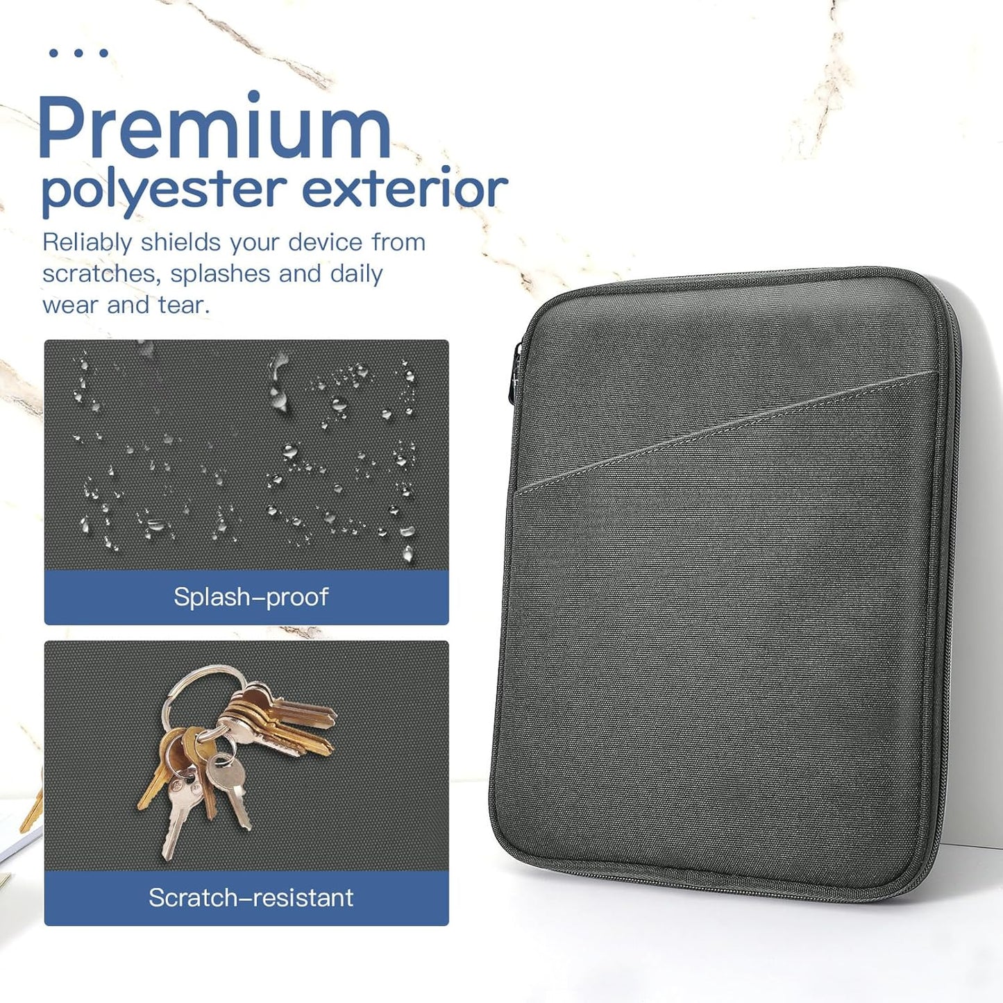 Dadanism 9-11" Tablet Sleeve Bag Carrying Case for iPad (A16) 11th Gen 11", iPad 10th Gen 10.9" Air 5/4, iPad Air M4/Pro 11", iPad 9/8/7th, Galaxy Tab A11+ Plus 11", Remarkable 2 10.3", Black