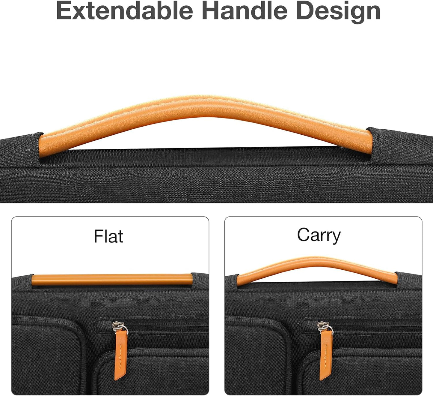 MOSISO 360 Protective Laptop Case 16 inch, 15-15.6 inch Laptop Sleeve Compatible with MacBook Pro 16, HP Acer Dell Lenovo ASUS, Side Open Carrying Case with 4 Zipper Pockets&Handle, Black