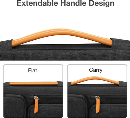 MOSISO 360 Protective Laptop Case 16 inch, 15-15.6 inch Laptop Sleeve Compatible with MacBook Pro 16, HP Acer Dell Lenovo ASUS, Side Open Carrying Case with 4 Zipper Pockets&Handle, Black