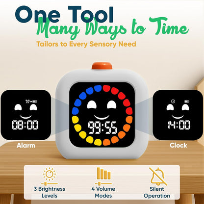 Digital Visual Timer for Kids - Rechargeable, Silent Count Up/Down for Calmer Routines - 99 Min Countdown Kids Timer for Classroom, Home & Therapy - Builds Focus & Independence