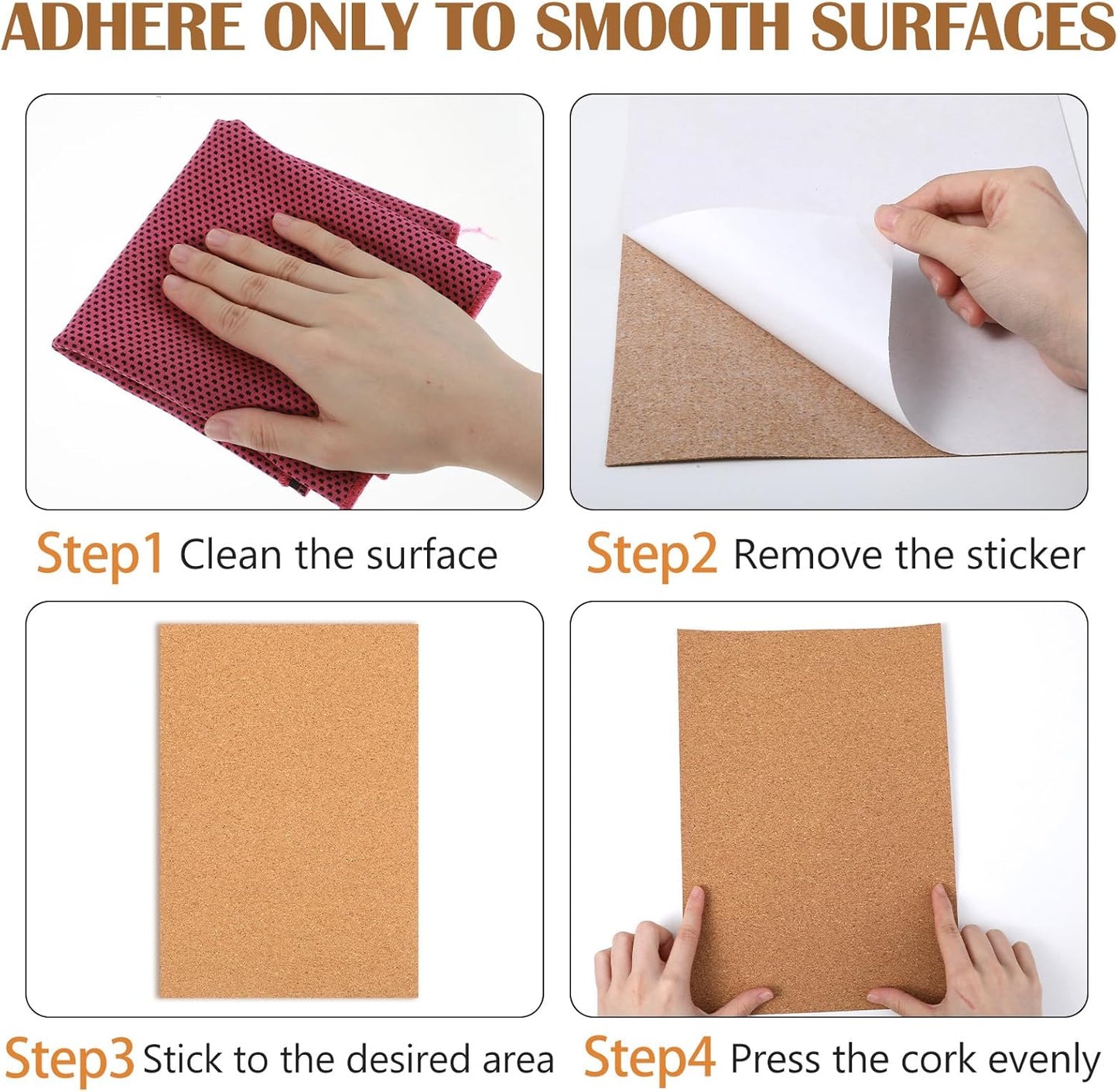 5 Packs Cork Board Tiles, Cork Bulletin Board Tiles for Walls Self-Adhesive Corkboards 12x8.3 Inches Bulletin Boards Squares for Home Office School Decor 1mm/0.04 Inches Thickness
