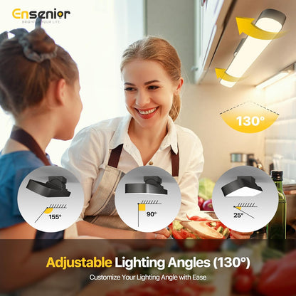 Ensenior Light Bar, 14 inch Rechargeable Under Cabinet Motion Sensor Lighting with Stepless Dimming Magnetic 3CCT Remote 2000mAh, Motion Sensor Light Indoor for Kitchen, Vanity Mirror, Closet, 2 Pack
