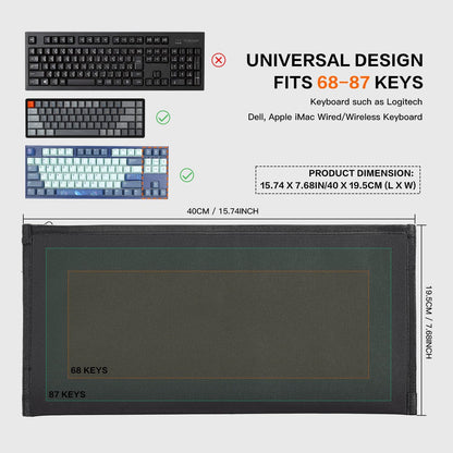 imComor Keyboard Dust Cover Sleeve Bag for Universal 60% 75% 80% Wireless/Wired Gaming PC Computer Keyboards Dust Cover, Logitech/Dell/Corsair/Redragon/Arteck/Apple Keyboard Protector-Black