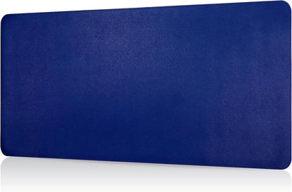 Dual-Sided Desk Pad, Large Mouse Pad - Natural Cork & PU Leather Non-Slip Waterproof Desk Mats for Office and Home (Blue, 31.5" x 15.7")