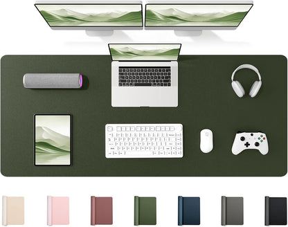 YSAGi 35.4" x 17" Large PU Leather Desk Mat for Keyboard and Mouse - Waterproof Non-Slip Desk Pad Protector for Office, Home, Writing Desk, Black