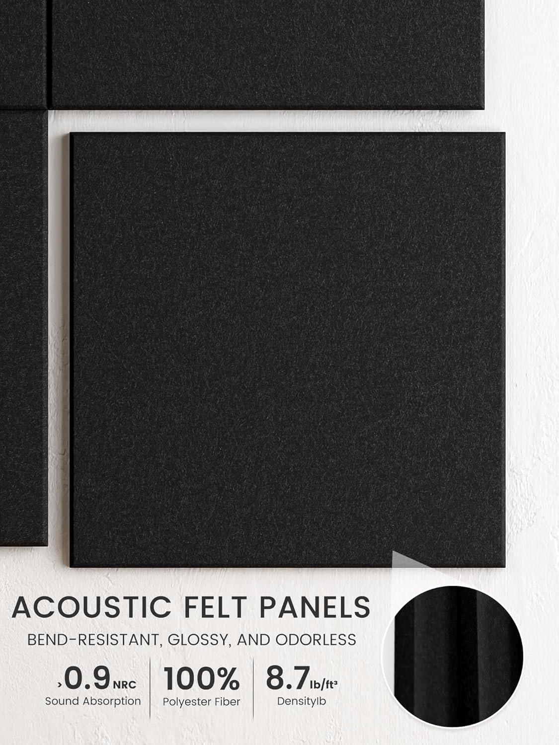Bumusty Large Cork Board Alternative-48 x 36" Felt Bulletin Board Tiles, with 30 Pushpins, 70 Adhesive Tabs, Bold-Stripe 12-Pack, Cork Boards for Office Push Pin Board Felt Board-Carbon Blue