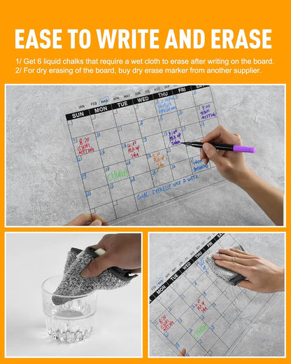 Acrylic Dry Erase Board to Do List Desktop Clear Memo Note Board, 9x13 Tabletop Whiteboard with Stand for Office, Home, School, Includes 6 Dry Erase Markers