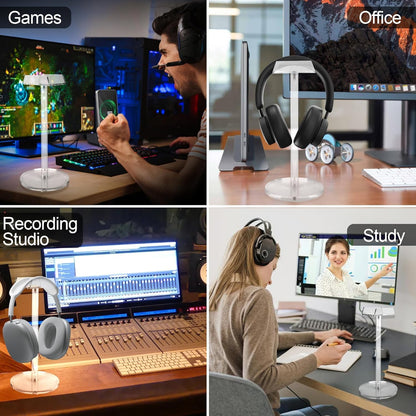 Acrylic Desktop Headphone Holder, Countertop Accessories Stand,Universal for All Music Gaming Headsets 1 Pack(DP015)