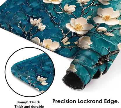 Galdas Mouse Pad For Gaming,Forest Background Pattern XXL XL Large Mouse Mat Long Extended MousePad Desk Mat Non-Slip Rubber Mice Pads Stitched Edges Thin (31.5 x 11.8 x 0.12 Inches) Tree
