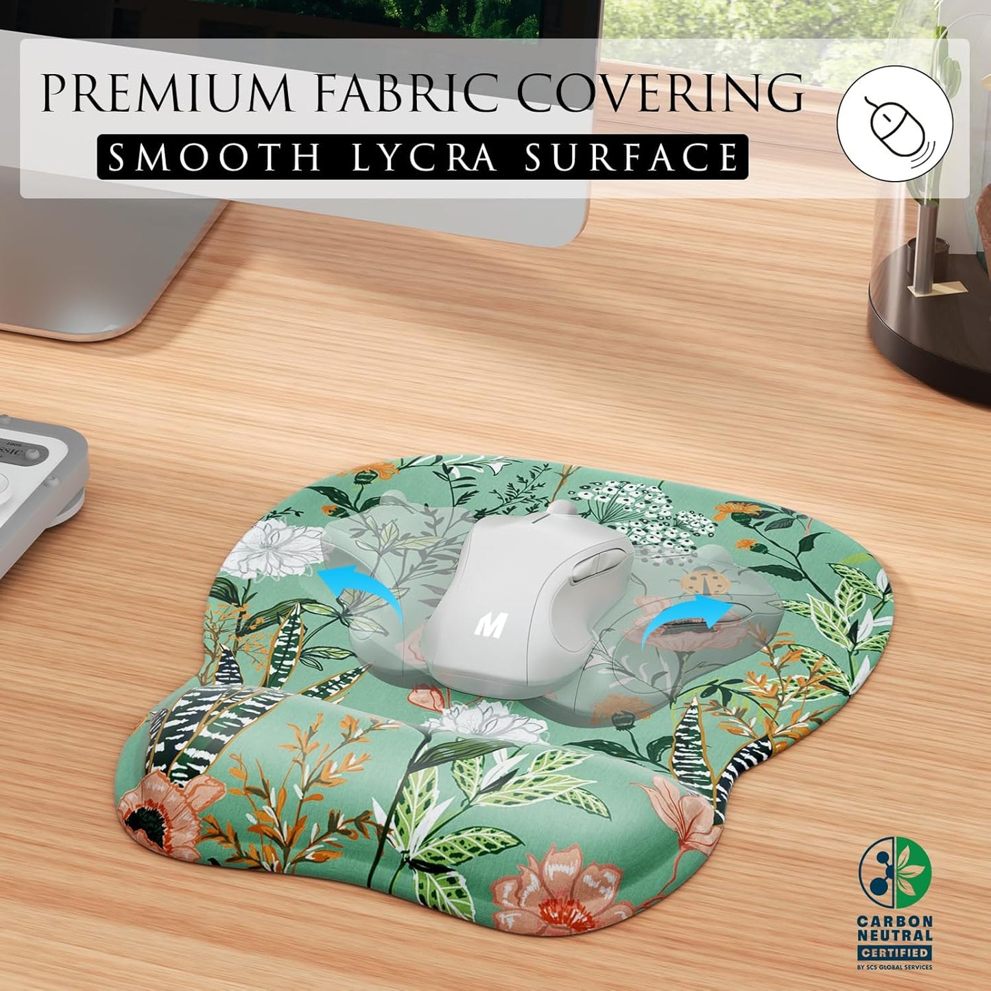 MROCO Ergonomic Mouse Pad with Gel Wrist Rest, Smooth Wrist Support Surface, Non-Slip PU Base for Pain Relief, Comfortable Mousepad for Computer, Laptop, Office & Home, 9.4 x 8.1 in, Black
