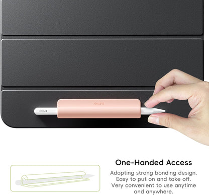 ELETIUO Silicone Pencil Holder Sleeve,Compatible with Apple Pencil (USB-C),Apple Pencil 1st/ 2nd Generation,Strong Adhesive Sticky Attached to iPad Case for Stylus Pens,Black