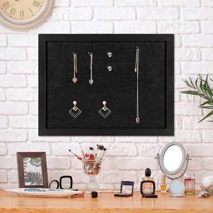 TORASO Cork Board Bulletin Board with Felt,Wood Framed Display Bulletin Board for Walls with Pins, Eye Bolts, gaskets, Screws, Pin Board for Office, School and Home(Black,1pc)