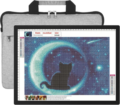 HIUKCOLED Wireless Battery Powered A3 Light Pad, 3 Colors Stepless Dimmable and 6 Levels Brightness Light Board, Rechargeable LED Light Tracing Box for Diamond Painting,Cricut Weeding Vinyl Tools