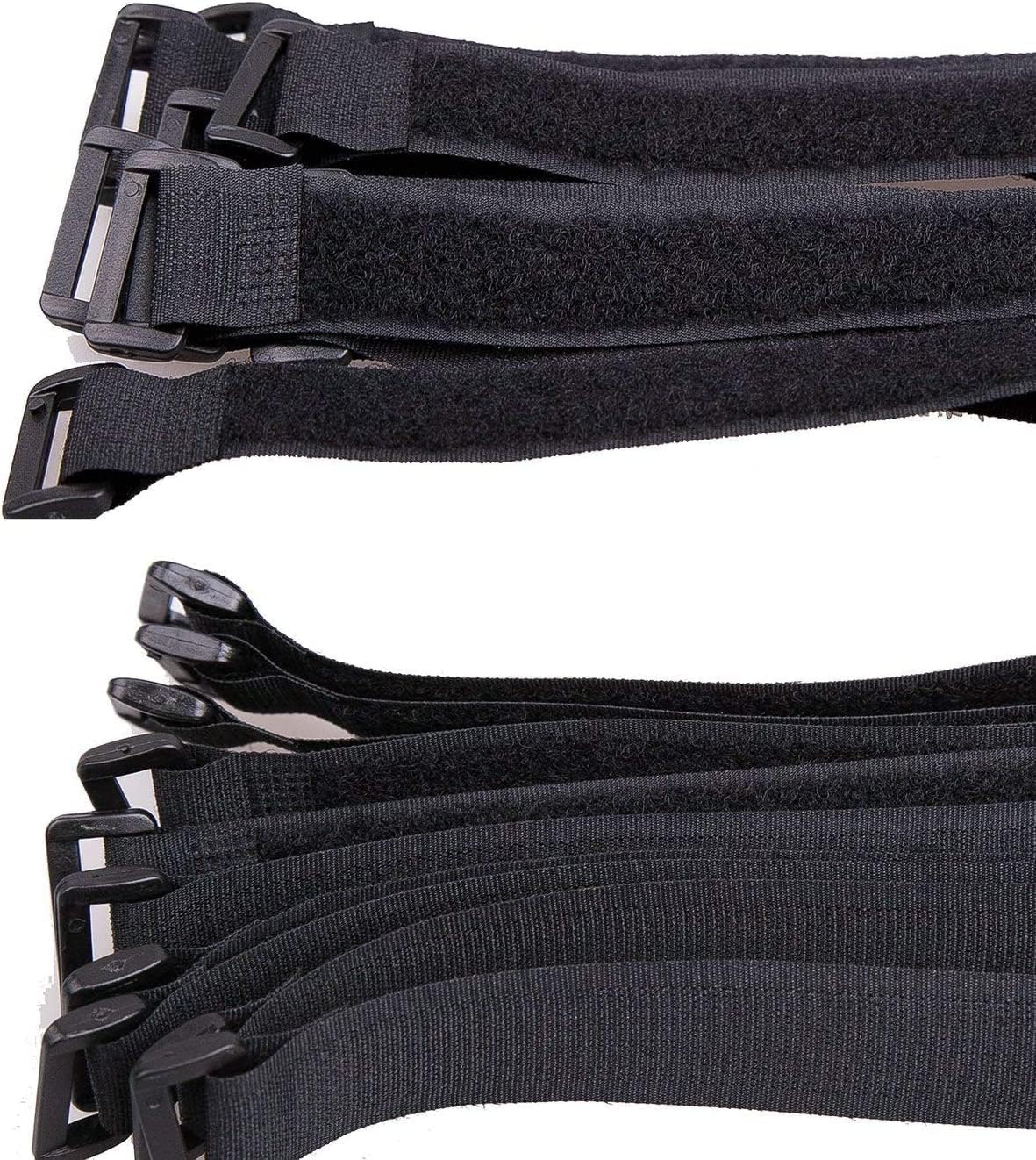 25pcs Black Reusable Fastening Cable Straps, Hook and Loop Cable Tie Down Straps 1" x 12"