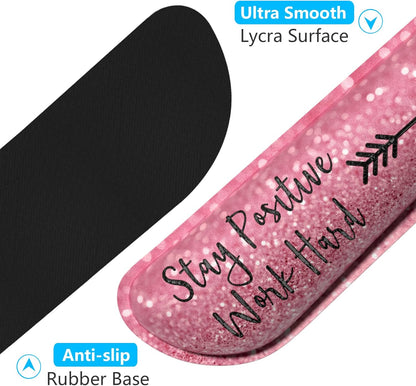 Dapesuom Enlarge Keyboard Wrist Rest, Memory Foam Wrist Cushion for Desk Mat Support, Cute Pain Relief Keyboard Mouse Pad Rests Set with Non-Slip Base for Gaming Laptop Office Computer, Elegant Flower