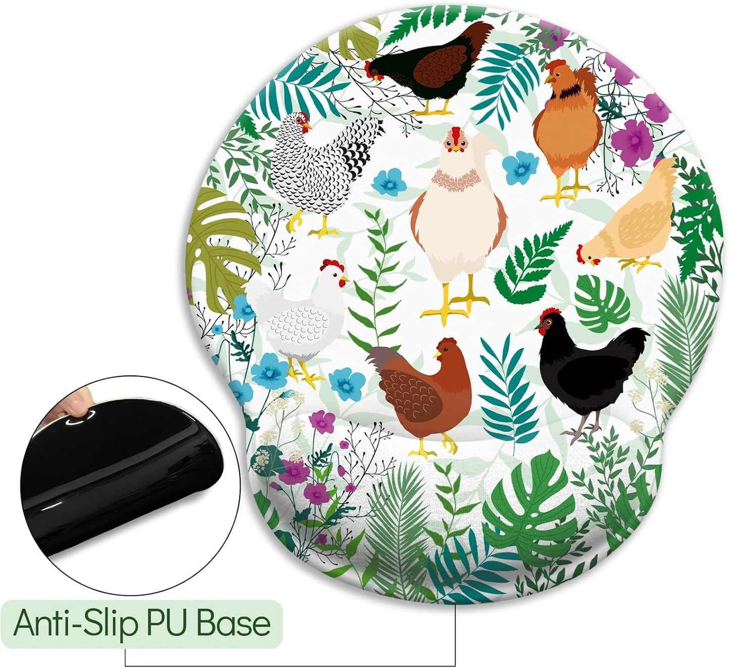 LIMKRIAN Cat Ergonomic Mouse Pad with Wrist Rest, Gaming Mouse Pad with Wrist Support, Funny Mouse Pads for Desk, Computer Mousepad with Non-Slip Pain Relief PU Base, Cute Office Desk Accessories