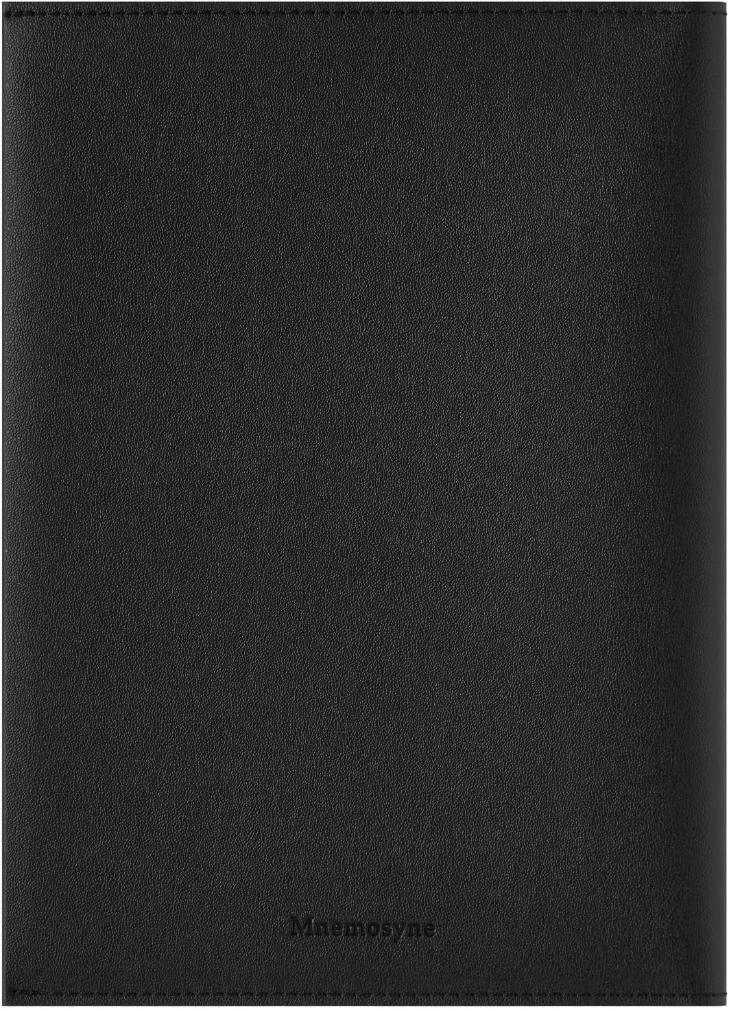 Maruman Mnemosyne Lined Notebook- Vertical A5, 5.83" x 8.27", 70 Sheets / 140 Pages, 7mm College Ruled With Center Line Journal, Perforated Pages & Wire-Bound to Lay Flat, Black, Made in Japan - Colors B