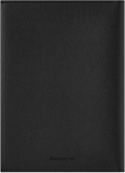 Maruman Mnemosyne Lined Notebook- Vertical A5, 5.83" x 8.27", 70 Sheets / 140 Pages, 7mm College Ruled With Center Line Journal, Perforated Pages & Wire-Bound to Lay Flat, Black, Made in Japan - Colors B