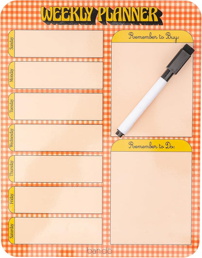 ban.do Dry Erase Board to Do List, Magnetic Weekly Planner, Cute Whiteboard Calendar for Fridge, Task Manager