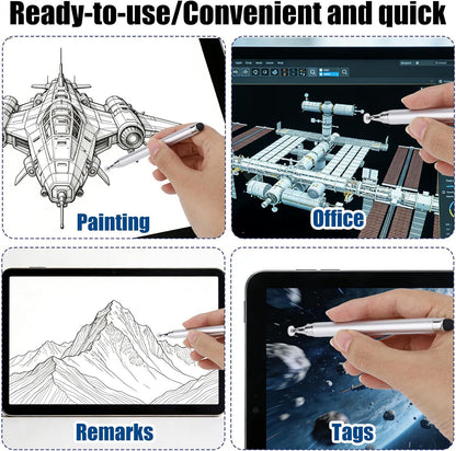 4pcs Stylus Pens and 6pcs Silicone Pen Holders, Capacitive Touch Screen Stylus Pencil Set for iPhone/iPad iOS/Android 15/14 Devices