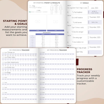 Clever Fox Fitness & Food Journal – Nutrition & Workout Planner for Women & Men – Diet & Gym Exercise Log Book with Calendars, Diet & Training Trackers - Undated, A5 Size, Hardcover (Forest Green)