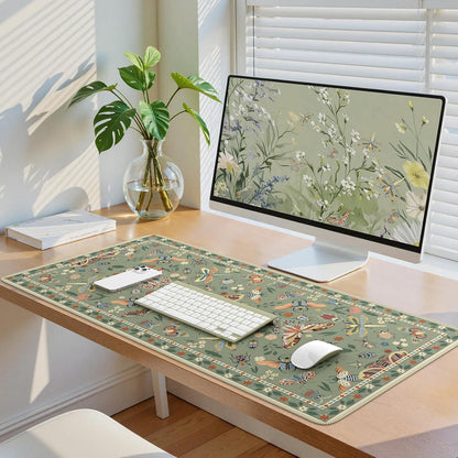 iCasso Desk Cover Mat, Office Mouse Pad, Desk Protector Mat, Extra Large Matt for Desktop,Anti-Slip XXL Big Mousepad with Stitched Edges for Computer Keyboard Retro Black - Colors A