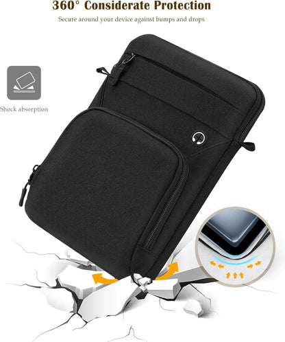 Dadanism 9-11 Inch Tablet Sleeve Bag with Shoulder Strap for iPad (A16) 11", iPad Air M4 Pro M5 11", i-Pad 10th Gen 10.9", i-Pad 9/8/7th Gen 10.2", Galaxy Tab A11+ Plus 11", reMarkable 2 10.3", Black
