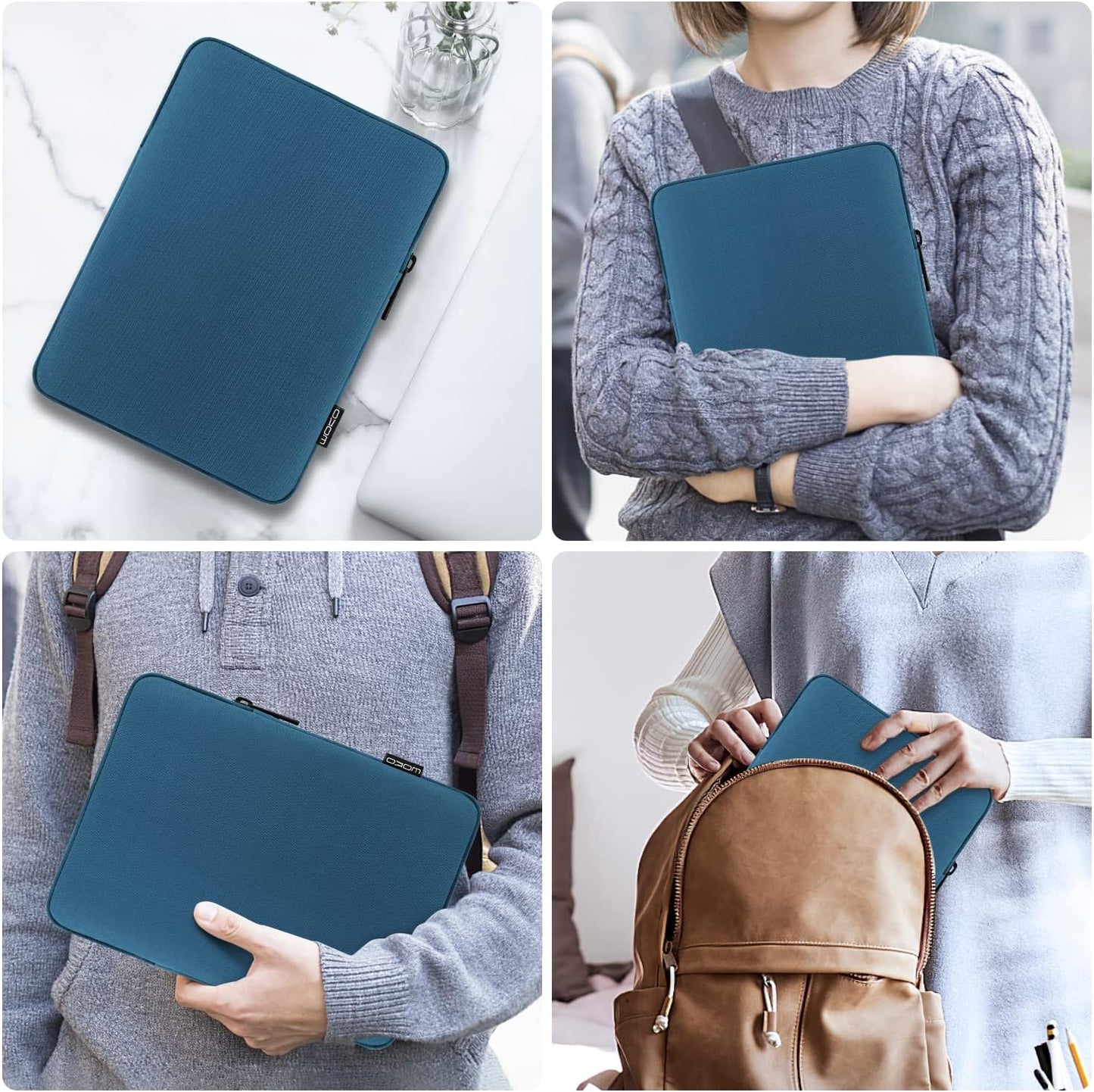MoKo 7-8 Inch Tablet Sleeve Bag, Polyester Pouch Cover Case Fits iPad mini (A17 Pro) 8.3" 2024, iPad mini 6/5/4/3/2/1, Samsung Galaxy Tab S2 8.0, Tab A 8.0, ZenPad Z8s 7.9,Black