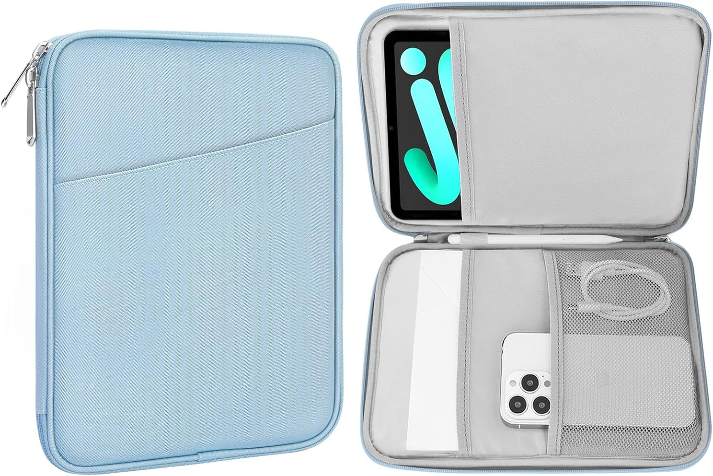 MoKo 9-11 Inch Tablet Sleeve Case, Fits New 11inch iPad Air M4/Pro M5, iPad A16 11", i-Pad 10/9/8/7th/Air 5/4th 10.9"/10.2", Tab S9/S8 11", Protective Bag Carrying Case with Pocket, Dark Gray