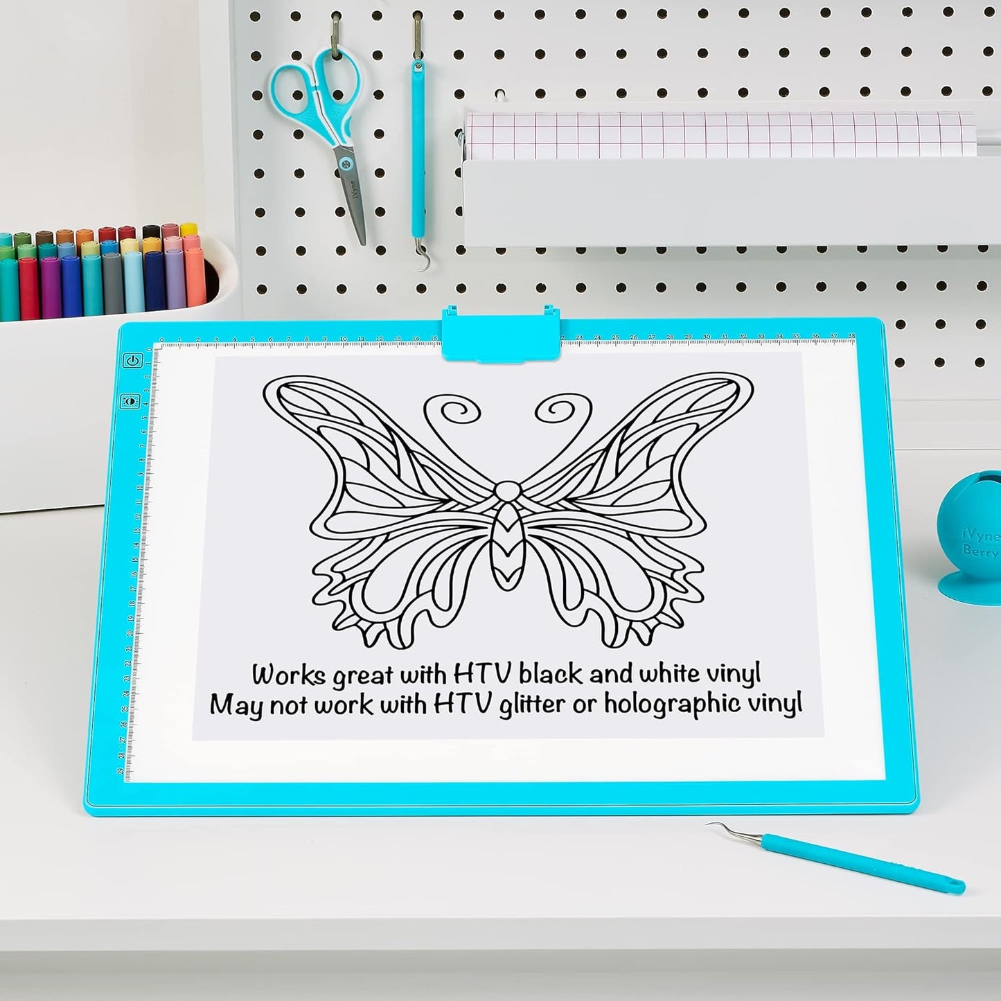 iVyne Rechargeable A3 Light Pad for Diamond Painting - LED Light Board for Weeding & Tracing - Diamond Art Light Pad - Ultra-Thin & Portable - Perfect for Artists & Crafters - Blue