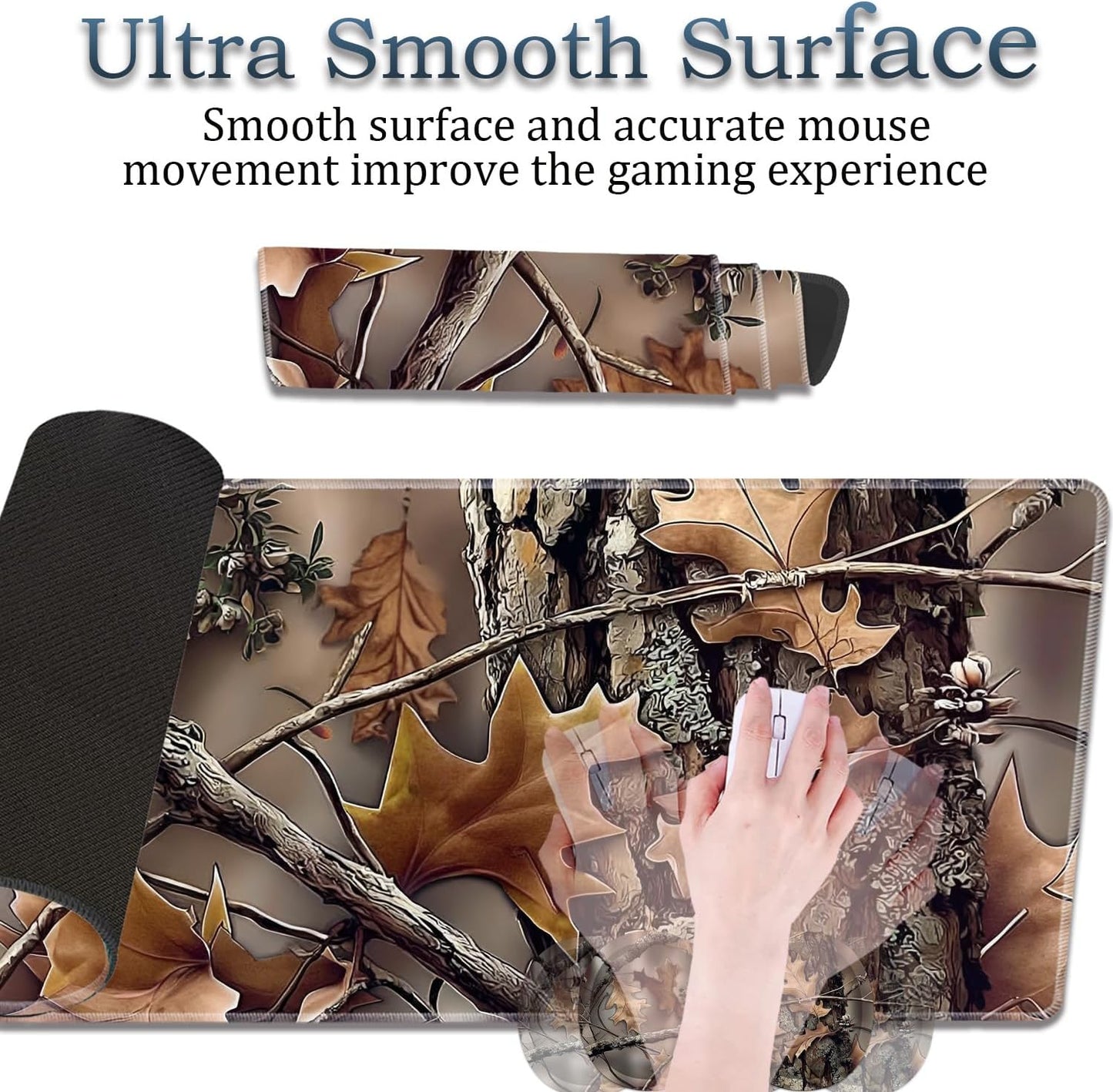 Mouse Wrist Rest and Keyboard Wrist Rest Pad Set, Non-Slip Rubber Base Smooth Surface Ergonomic Gaming Mouse Pad for Easy Typing and Pain Relief, Antique Blue Wood Grain Dog Paw + Coaster
