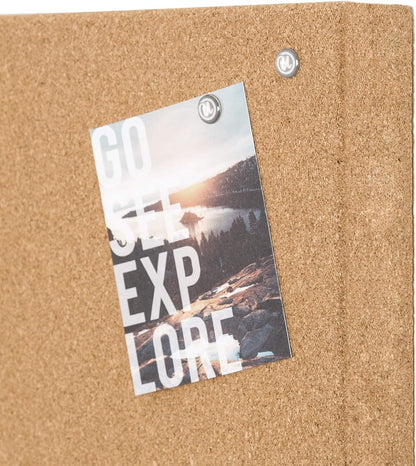 U Brands Cork Canvas Bulletin Board, 14" x 14" Inches, Frameless (463U00-04)