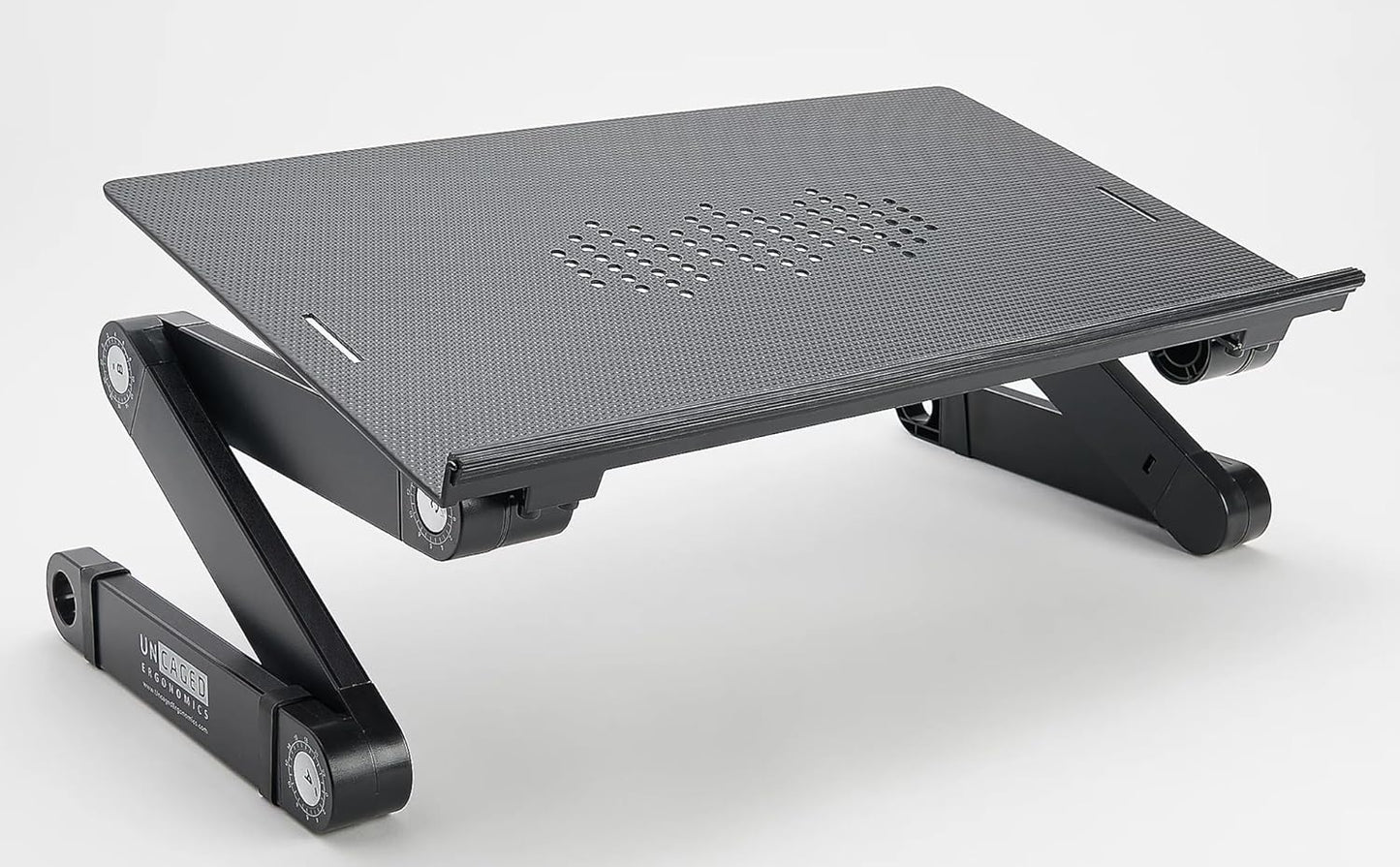 WorkEZ Adjustable Laptop Stand for Desk, Portable Laptop Stand Adjustable Height, Foldable Cooling Computer Holder Riser for Desk, Black
