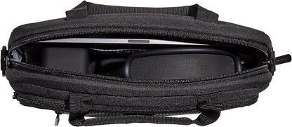 Amazon Basics Laptop Tablet Carrying Case with Shoulder Strap and Grab Handles, 14-inch, Black, Compartments for Storage