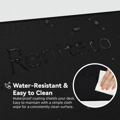 Reniteco Waterproof Large Gaming Mouse Pad with Durable Stitched Edges, Non-Slip Rubber Base, Grainy Jacquard Mouse Mat Desk Pad for Home Office Gaming, 31.5''x11.8''x0.12'', Matte Beige