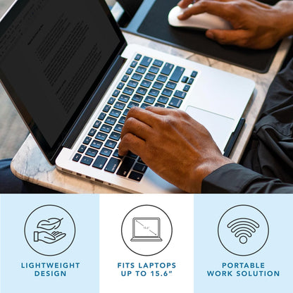 LAPGEAR Home Office Lap Desk with Device Ledge, Mouse Pad, and Phone Holder - Black Carbon - Fits up to 15.6 Inch Laptops - Style No. 91588