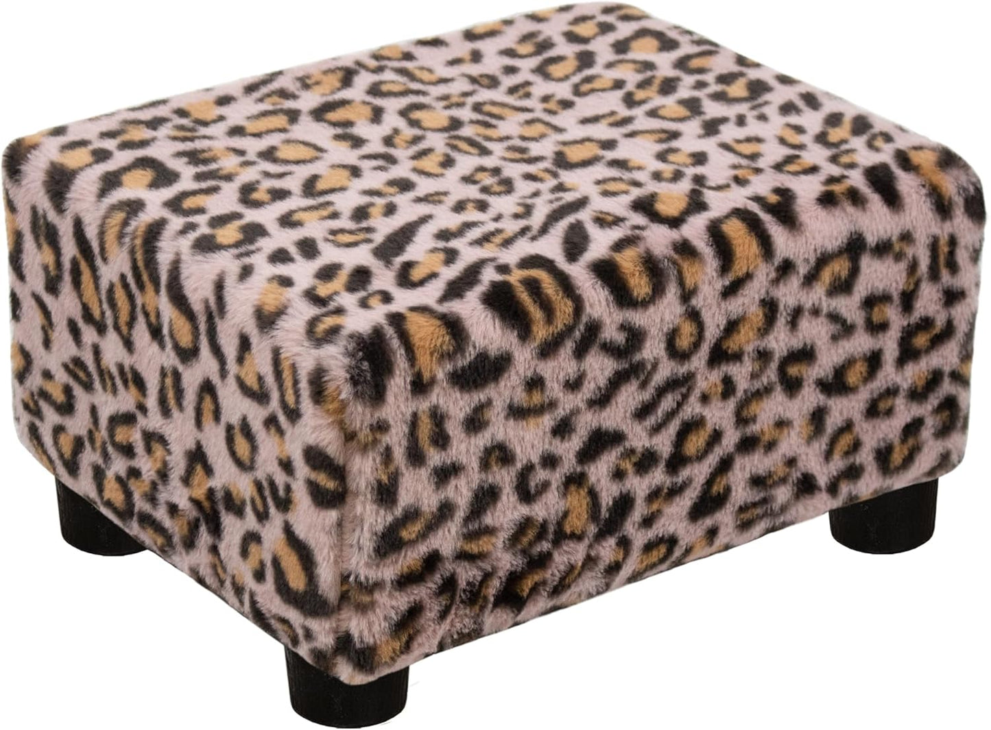 CAROLMADE Small Foot Stool Ottoman Footstool with Legs Under Desk Footrest for Living Room Bedroom and Office, Soft Ivory White