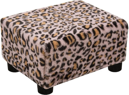 CAROLMADE Small Foot Stool Ottoman Footstool with Legs Under Desk Footrest for Living Room Bedroom and Office, Soft Ivory White