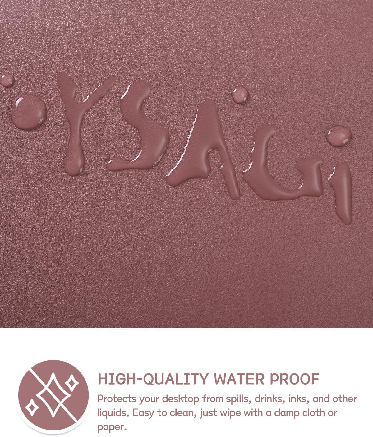 YSAGi Non-Slip Leather Desk Pad, Waterproof Laptop Computer Desk Keyboard Mat, Table Protector Blotter Mat, Large Mouse Pad for Office/Work/Home/Decor(Black, 31.5" x 15.7")