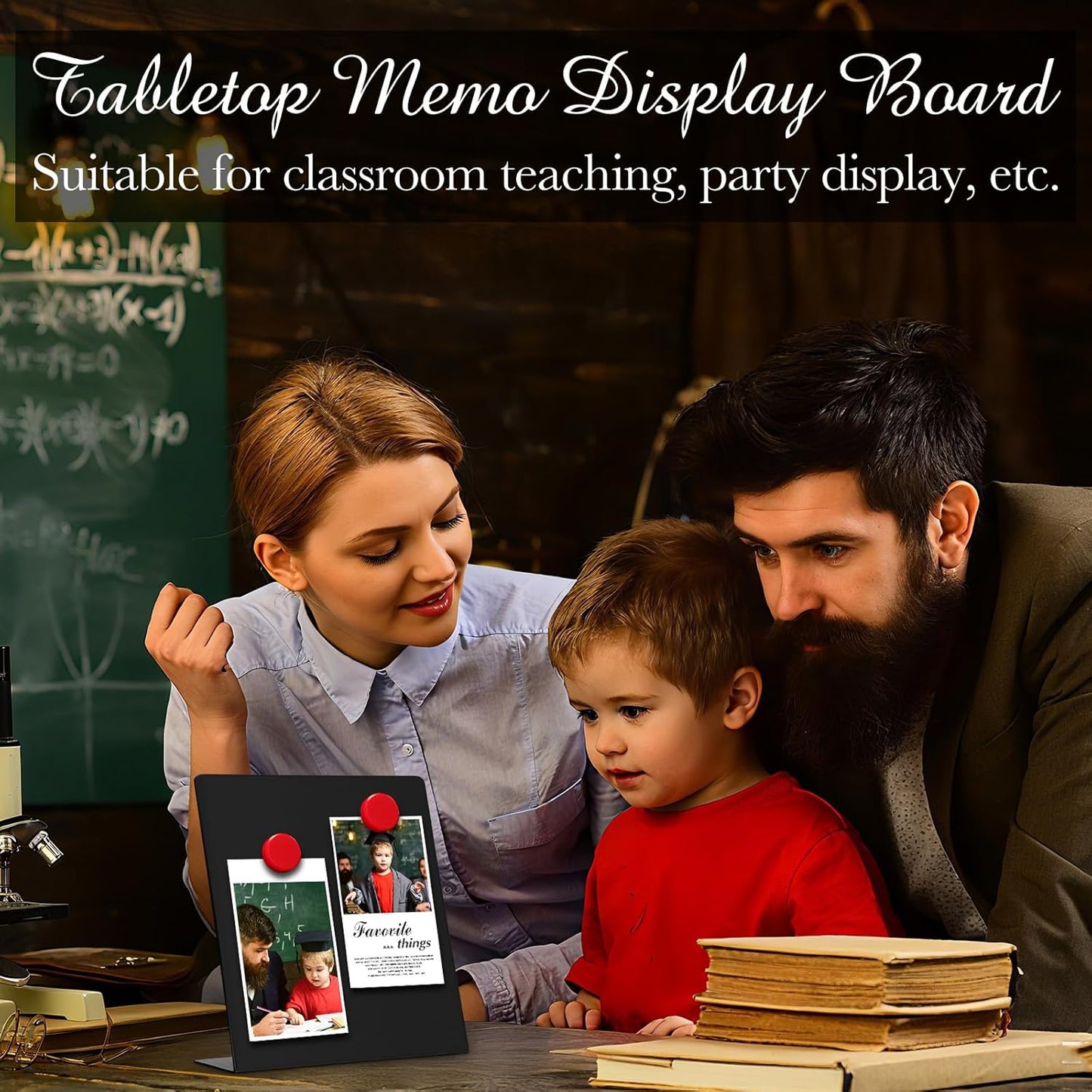 Fainne 1 Pc Magnetic Bulletin Board with Easel Stand Mini Magnet Metal Tabletop Memo Display Board for Back to School Menu Table Office Supplies (Black,11 x 8.5 Inches)